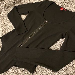 Guess long sleeve hook & eye bodysuit shirt